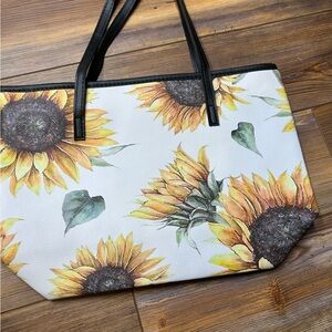 Sunflower Print Tote Bag